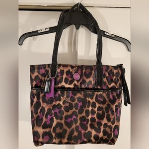 Purple Coach Leopard Handbag